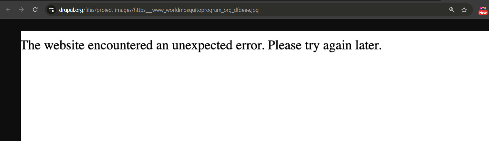 Drupal default 500 error page