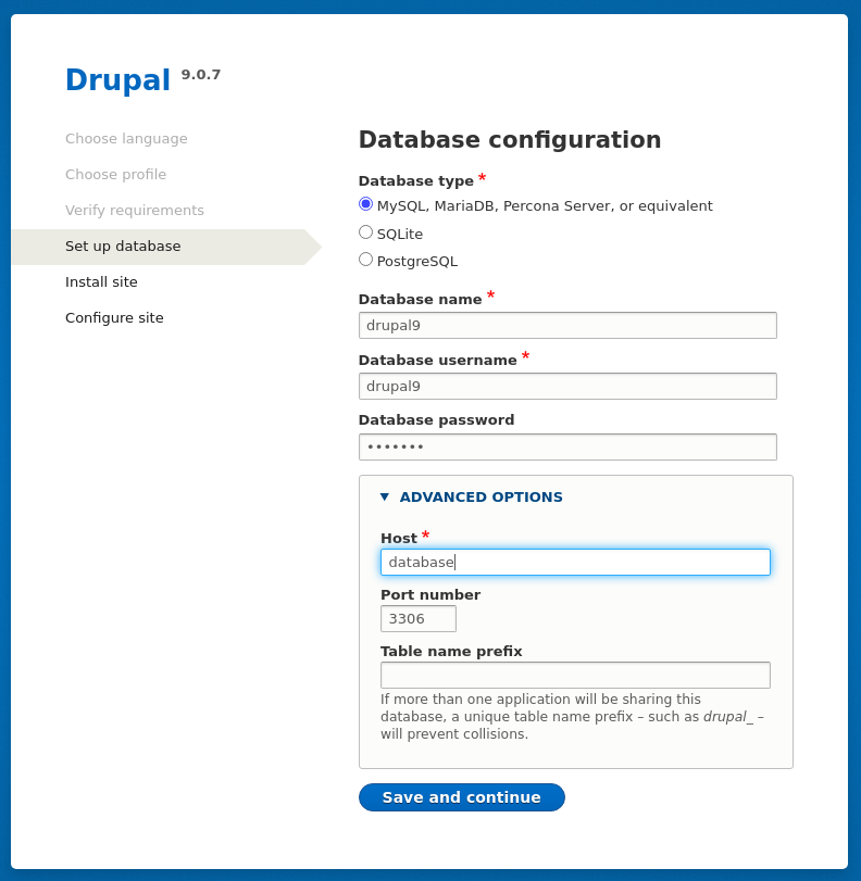 Drupal DB credentials