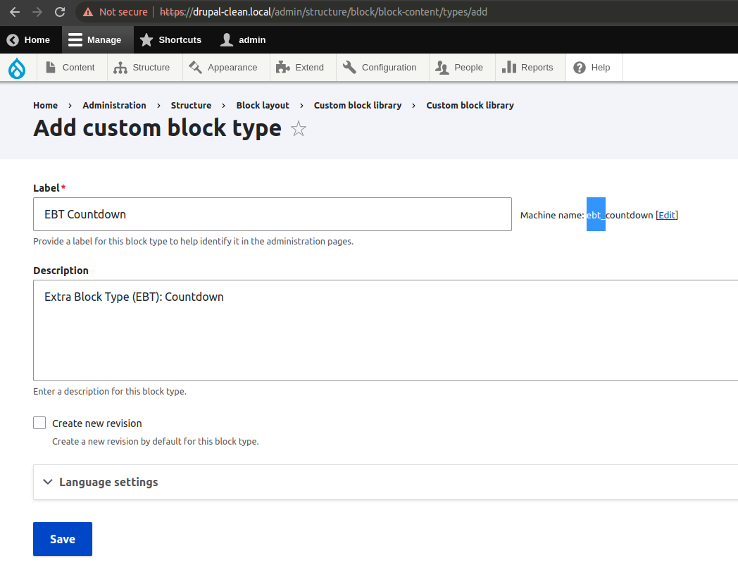 Create new block type