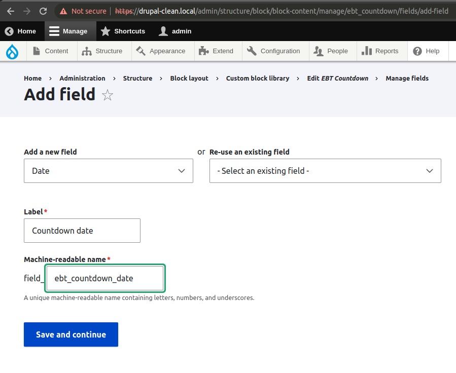 create date field