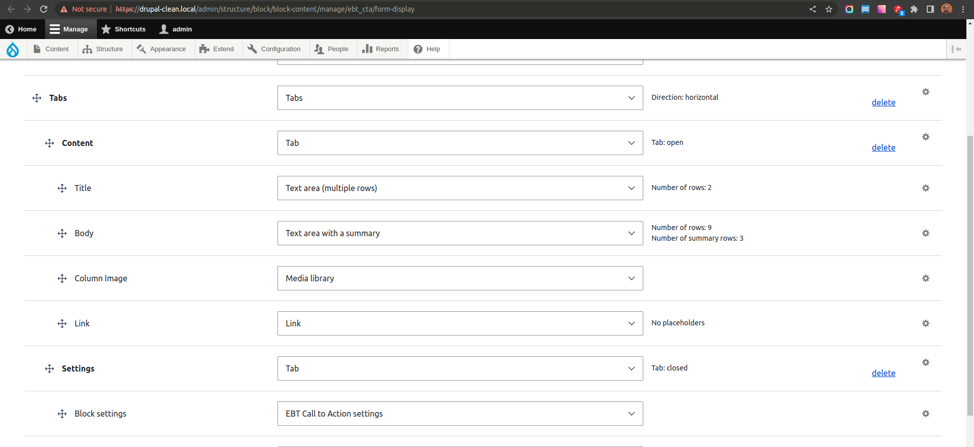 Manage form display