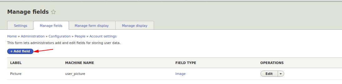drupal 8 field management
