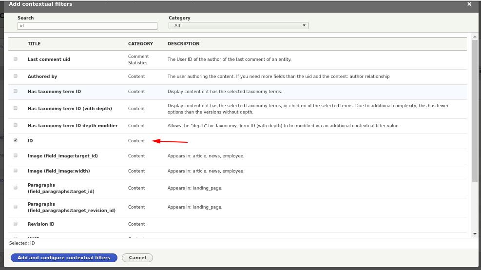 drupal 8 contextual filters