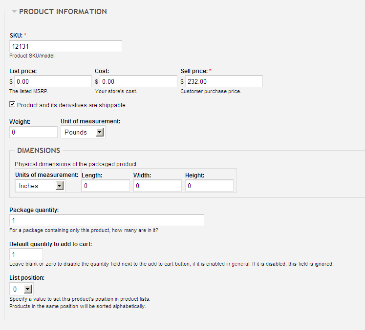 Drupal ubercart product price fields