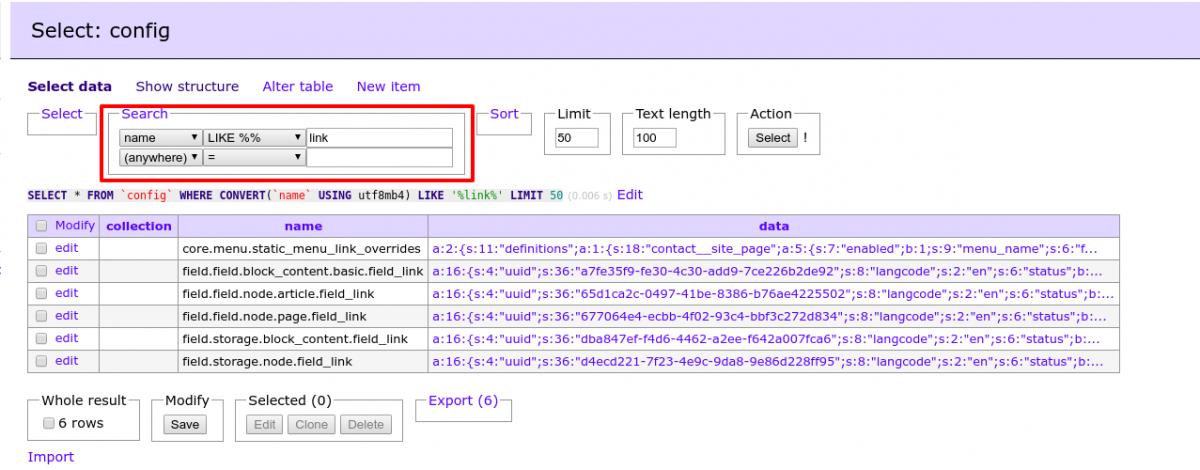 select config