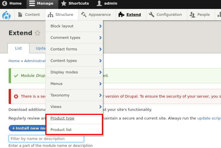 structure drupal 8