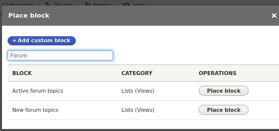 Drupal forum blocks