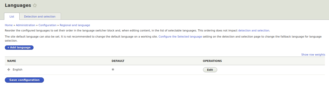 Drupal 8 languages