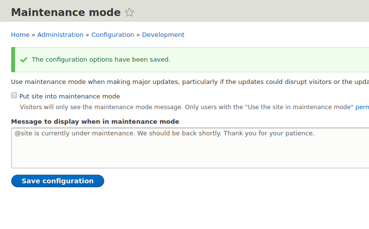 Drupal maintenance mode