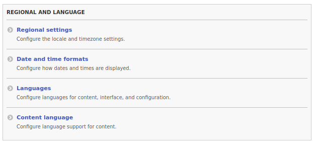 Drupal 8 region and language