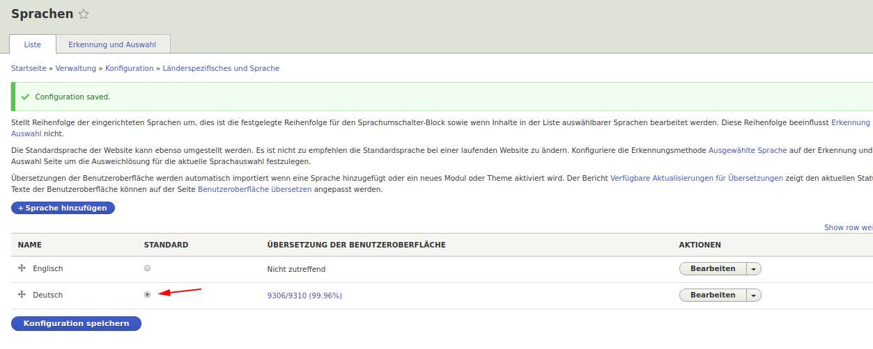 Drupal 8 German