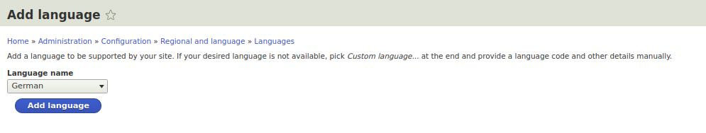 drupal 8 add language