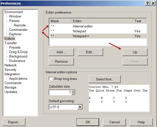 winscp editors